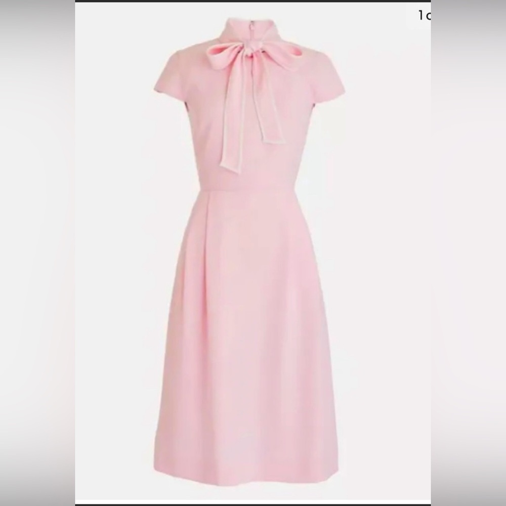 J. Crew Pink tie Neck 365 Crepe Dress